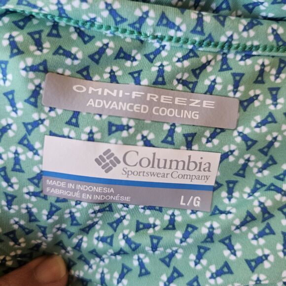 Columbia PFG Omni-freeze Green Dress large Windmills Knee Length Summer - Picture 4 of 4
